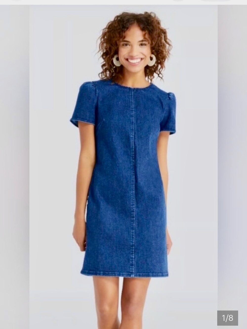 Draper James Dark Indigo Denim Short Sleeve Dress